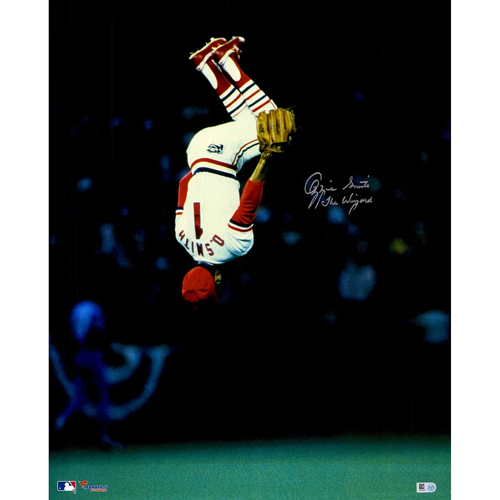 Ozzie Smith St. Louis Cardinals Autographed 16" x 20" The Flip Photograph with "The Wizard" Inscription