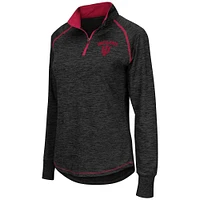 Women's Colosseum Black Indiana Hoosiers Bikram Lightweight Fitted Quarter-Zip Long Sleeve Top