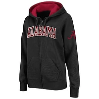 Women's Stadium Athletic Black Alabama Crimson Tide Arched Name Full-Zip Hoodie