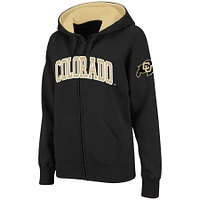 Women's Stadium Athletic Black Colorado Buffaloes Arched Name Full-Zip Hoodie