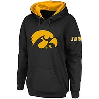 Women's Stadium Athletic Black Iowa Hawkeyes Big Logo Pullover Hoodie