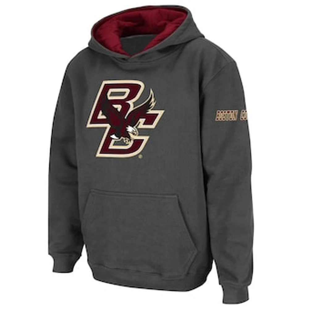 Youth Stadium Athletic Charcoal Boston College Eagles Big Logo Pullover Hoodie