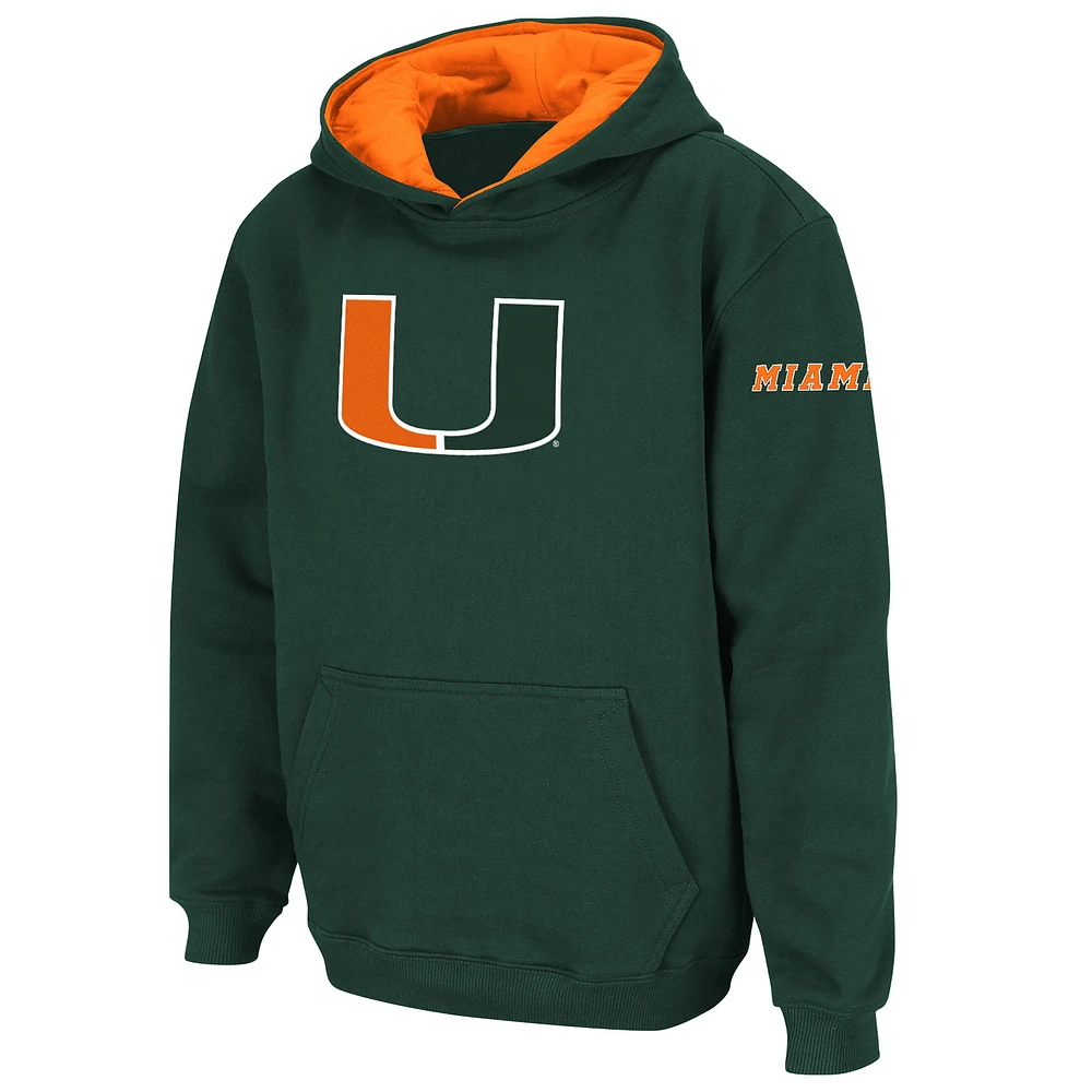 Youth Stadium Athletic Miami Hurricanes Big Logo Pullover Hoodie