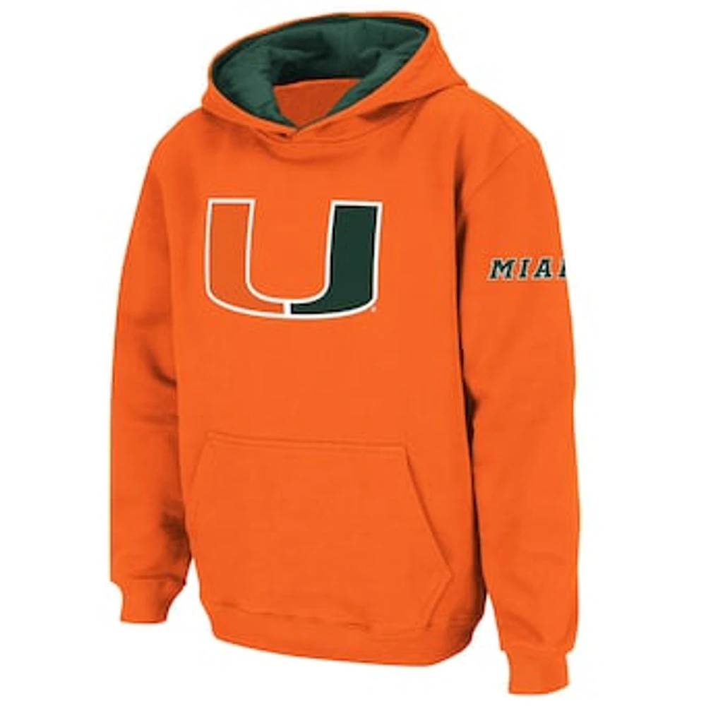 Youth Stadium Athletic Miami Hurricanes Big Logo Pullover Hoodie