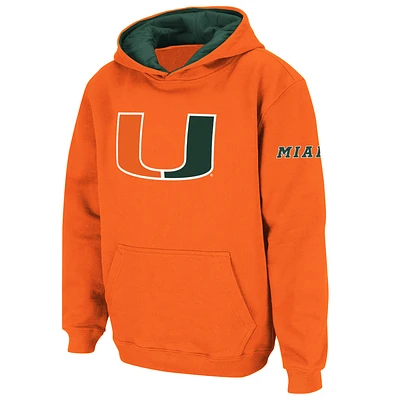 Youth Stadium Athletic Miami Hurricanes Big Logo Pullover Hoodie