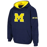 Youth Stadium Athletic Navy Michigan Wolverines Big Logo Pullover Hoodie