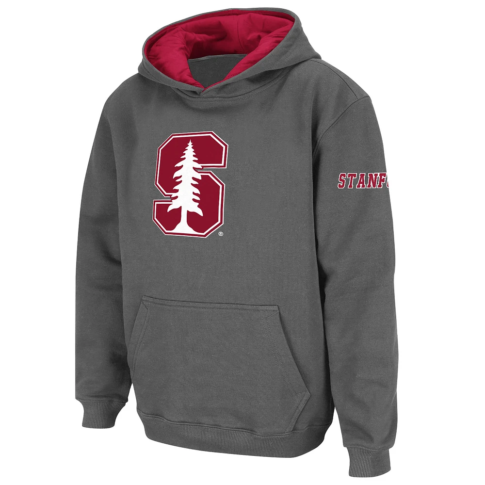 Youth Stadium Athletic Charcoal Stanford Cardinal Big Logo Pullover Hoodie