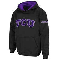Youth Stadium Athletic Black TCU Horned Frogs Big Logo Pullover Hoodie