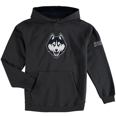 Youth Stadium Athletic Charcoal UConn Huskies Big Logo Pullover Hoodie