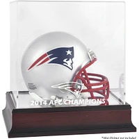 New England Patriots 2014 AFC Champions Mahogany Logo Mini Helmet Display Case