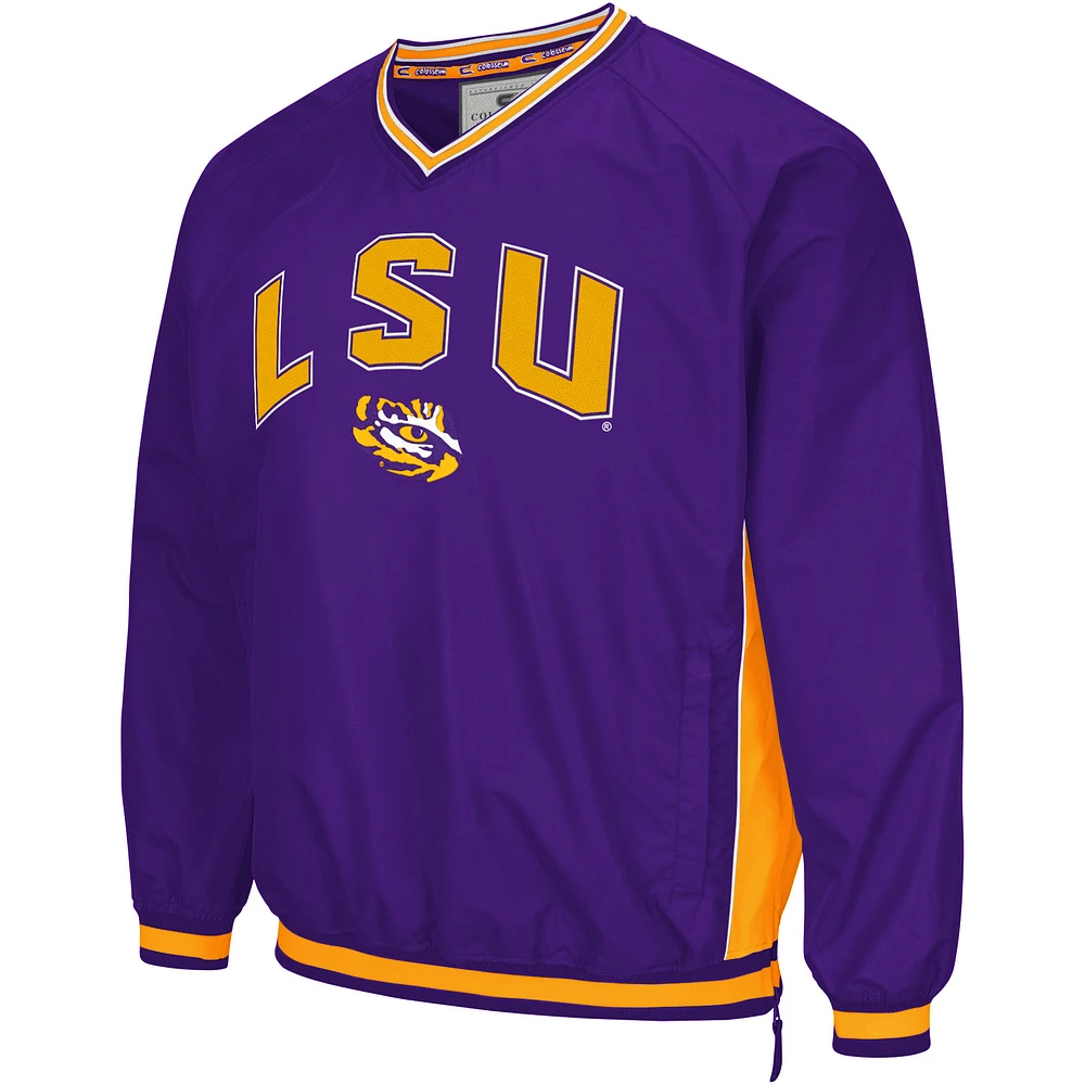 Men's Colosseum Purple LSU Tigers Big & Tall Fair Catch Pullover Jacket