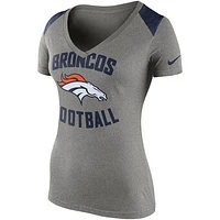 Women's Nike Gray Denver Broncos Stadium Football V-Neck Performance T-Shirt