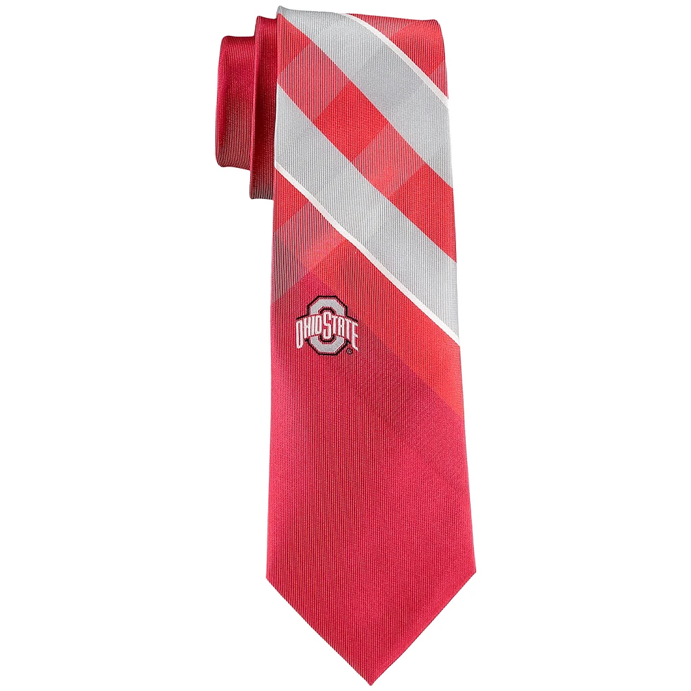 Men's Ohio State Buckeyes Woven Poly Grid Tie