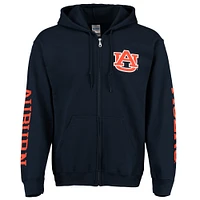 Men's New Agenda Navy Auburn Tigers Triple Threat Lightweight Full Zip Hoodie