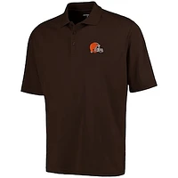 Men's Antigua Brown Cleveland Browns Pique Xtra-Lite Polo