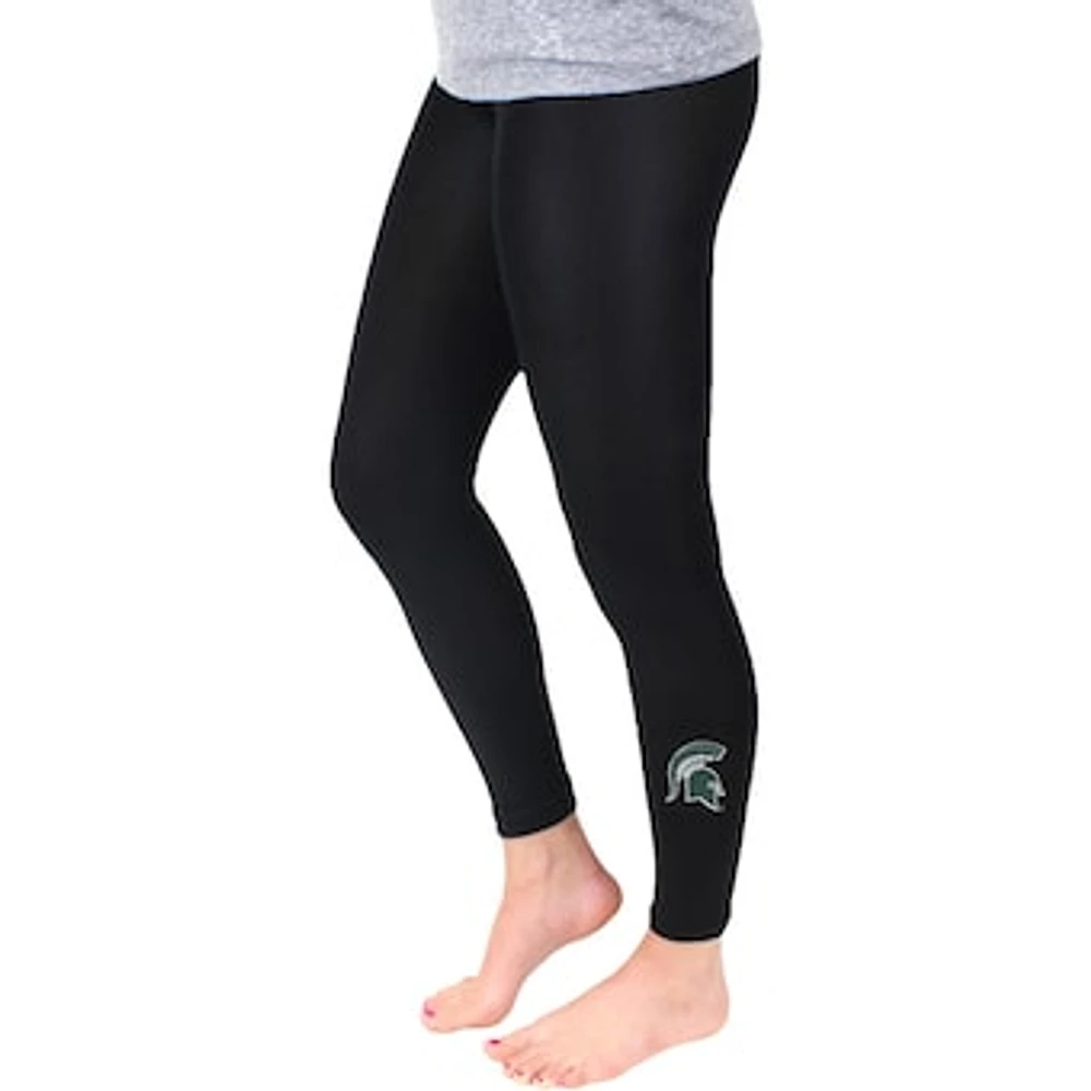 Women's ZooZatz Black Michigan State Spartans Fleece Leggings