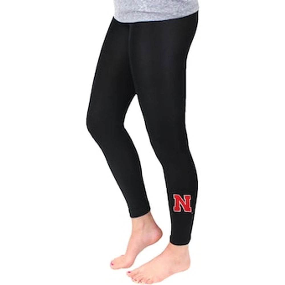 Women's ZooZatz Black Nebraska Huskers Fleece Leggings