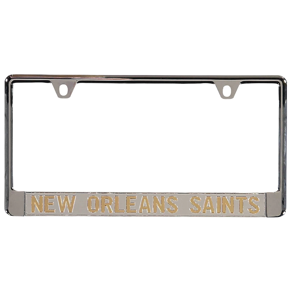 New Orleans Saints Metal Frame Acrylic Bottom Inlaid Mirror License Plate Frame