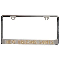 New Orleans Saints Metal Frame Acrylic Bottom Inlaid Mirror License Plate Frame