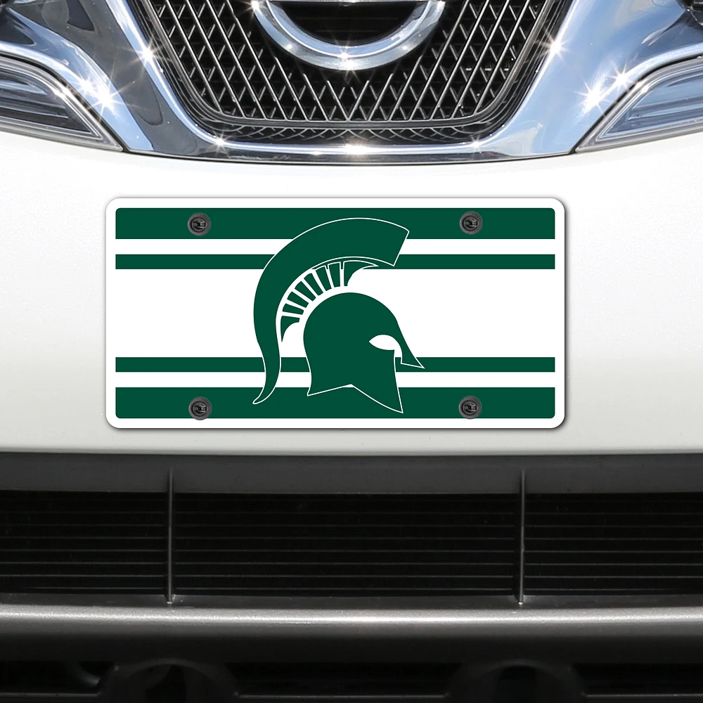 Michigan State Spartans Super Stripe Acrylic Laser-Cut License Plate