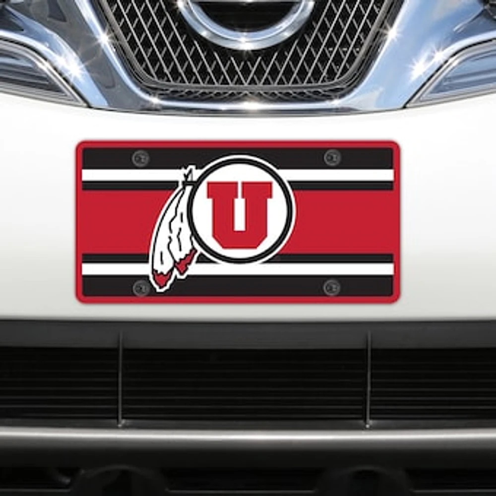 Utah Utes Super Stripe Acrylic Laser-Cut License Plate