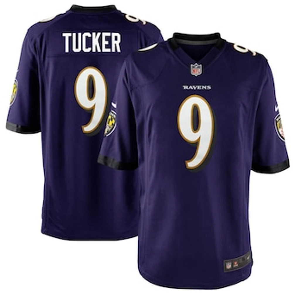 Youth Nike Justin Tucker Purple Baltimore Ravens Game Jersey