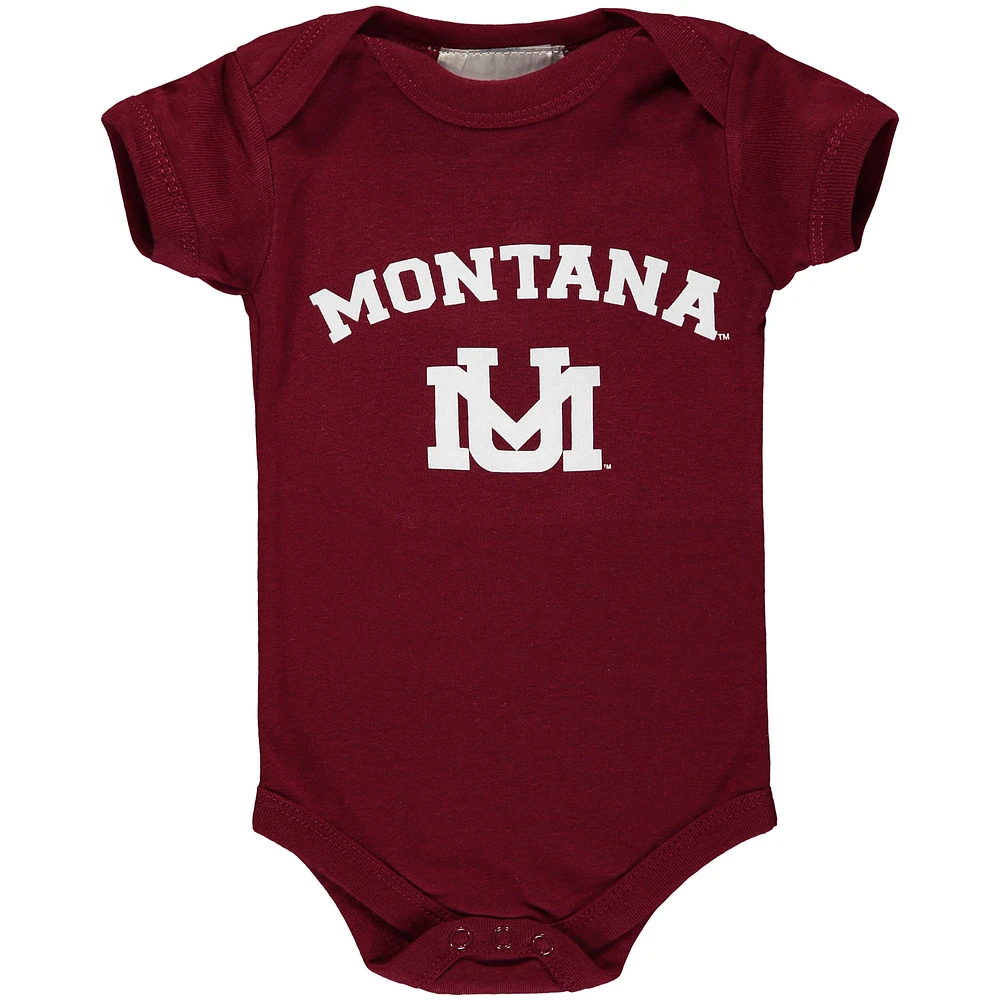 Infant Maroon Montana Grizzlies Arch & Logo Bodysuit