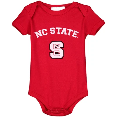 Infant Red NC State Wolfpack Arch & Logo Bodysuit