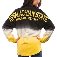 Women's Black Appalachian State Mountaineers Ombre Long Sleeve Dip-Dyed Spirit Jersey