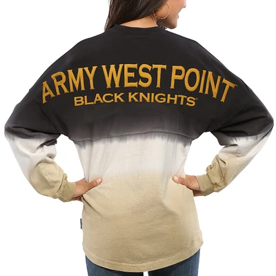 Women's Black Army Knights Ombre Long Sleeve Dip-Dyed Spirit Jersey