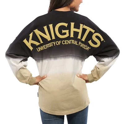 Women's Black UCF Knights Ombre Long Sleeve Dip-Dyed Spirit Jersey