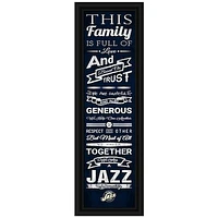 Utah Jazz Crackle Family Cheer Framed Art