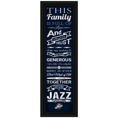 Utah Jazz Crackle Family Cheer Framed Art