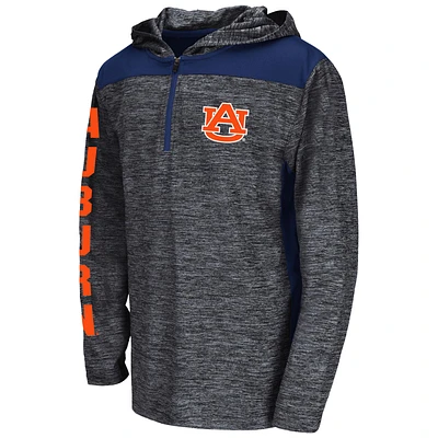 Youth Colosseum Heathered Gray Auburn Tigers Quick Kick Quarter-Zip Hoodie