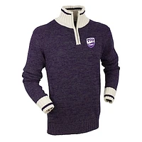 Men's Bruzer Purple TCU Horned Frogs Quarter-Zip Sweater