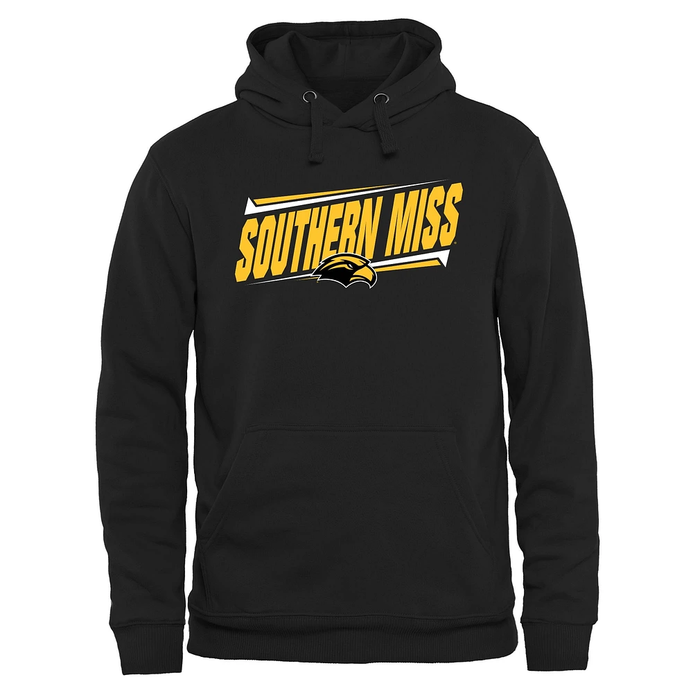Men's Black Southern Miss Golden Eagles Double Bar Pullover Hoodie