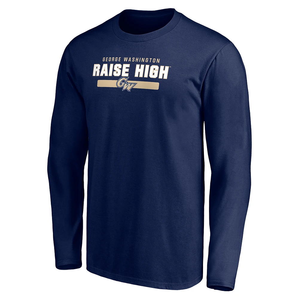 Men's Navy George Washington University Team Strong Long Sleeve T-Shirt