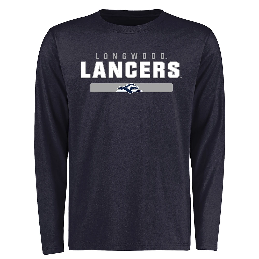 Men's Navy Longwood Lancers Team Strong Long Sleeve T-Shirt