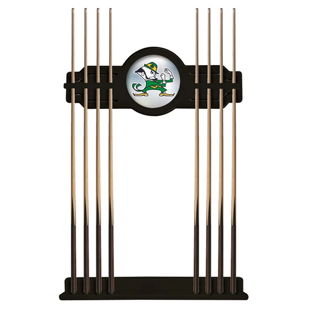 Black Notre Dame Fighting Irish Mascot Eight Stick Pool Cue Rack