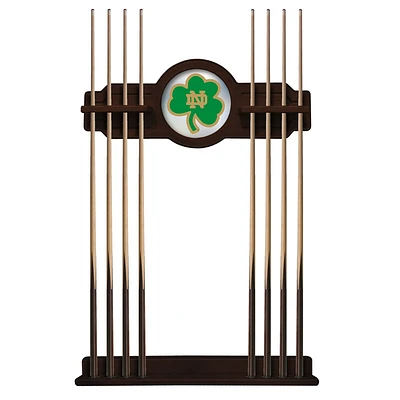 English Tudor Notre Dame Fighting Irish Shamrock Eight Stick Pool Cue Rack