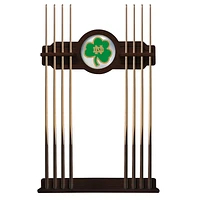 English Tudor Notre Dame Fighting Irish Shamrock Eight Stick Pool Cue Rack