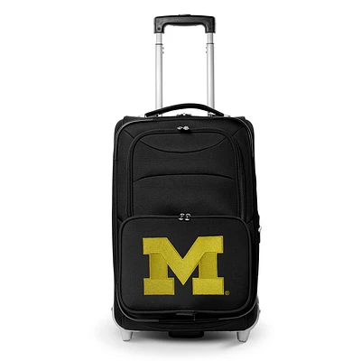 MOJO Black Michigan Wolverines 21" Softside Rolling Carry-On Suitcase