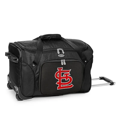 MOJO Black St. Louis Cardinals 22" 2-Wheeled Duffel Bag