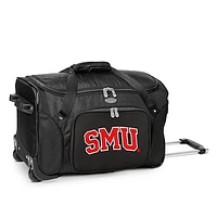 MOJO Black SMU Mustangs 22" 2-Wheeled Duffel Bag