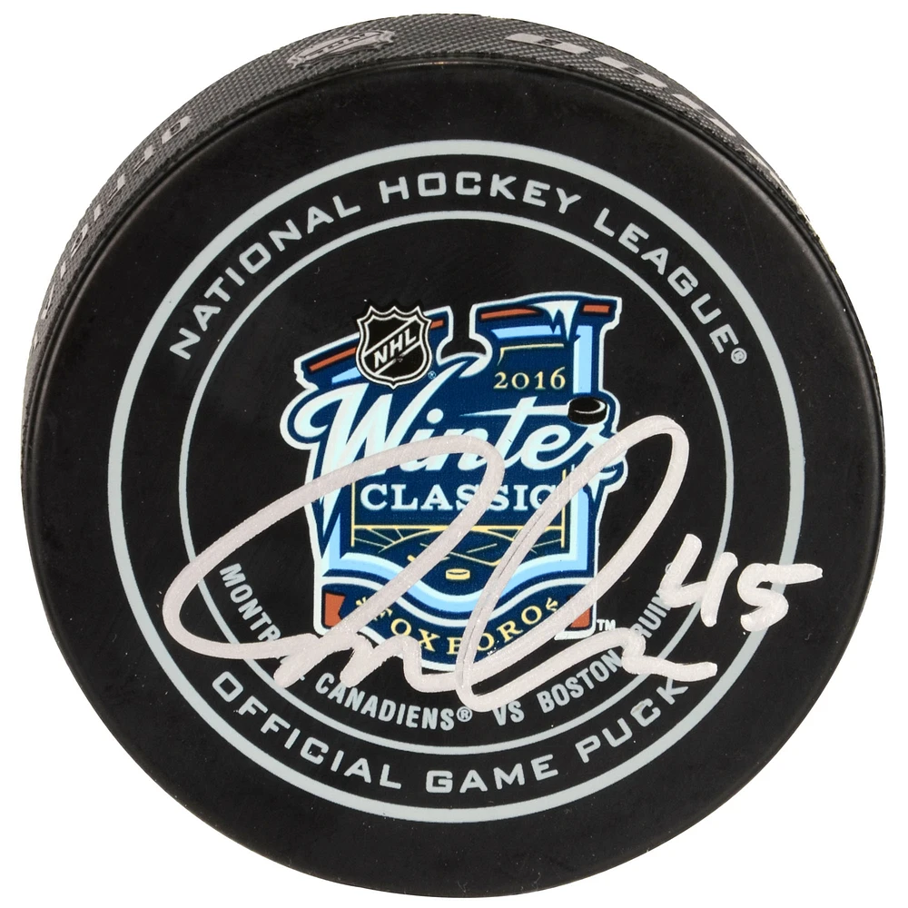 Joe Morrow Boston Bruins Autographed 2016 Winter Classic Official Game Puck