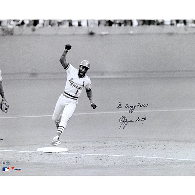 Ozzie Smith St. Louis Cardinals Autographed 16" x 20" 1985 NLCS Photograph with "Go Crazy Folks!" Inscription