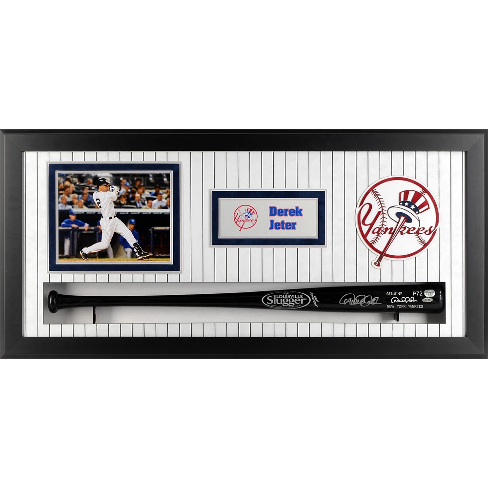 Derek Jeter New York Yankees Framed Autographed Bat Shadowbox