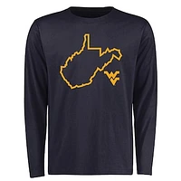 Men's Navy West Virginia Mountaineers Tradition State Long Sleeve T-Shirt