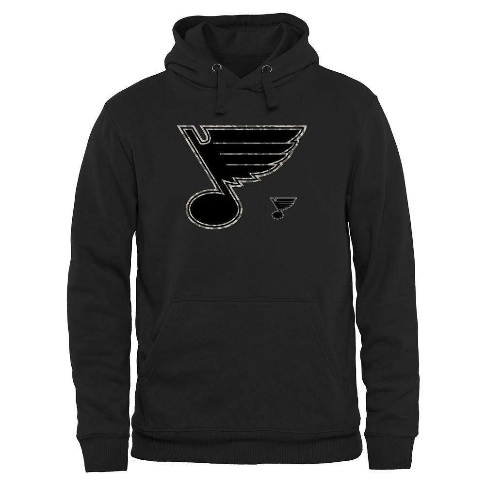 Men's St. Louis Blues Black Rink Warrior Pullover Hoodie