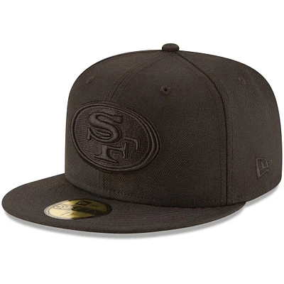 Men's New Era San Francisco 49ers Black on Black 59FIFTY Fitted Hat